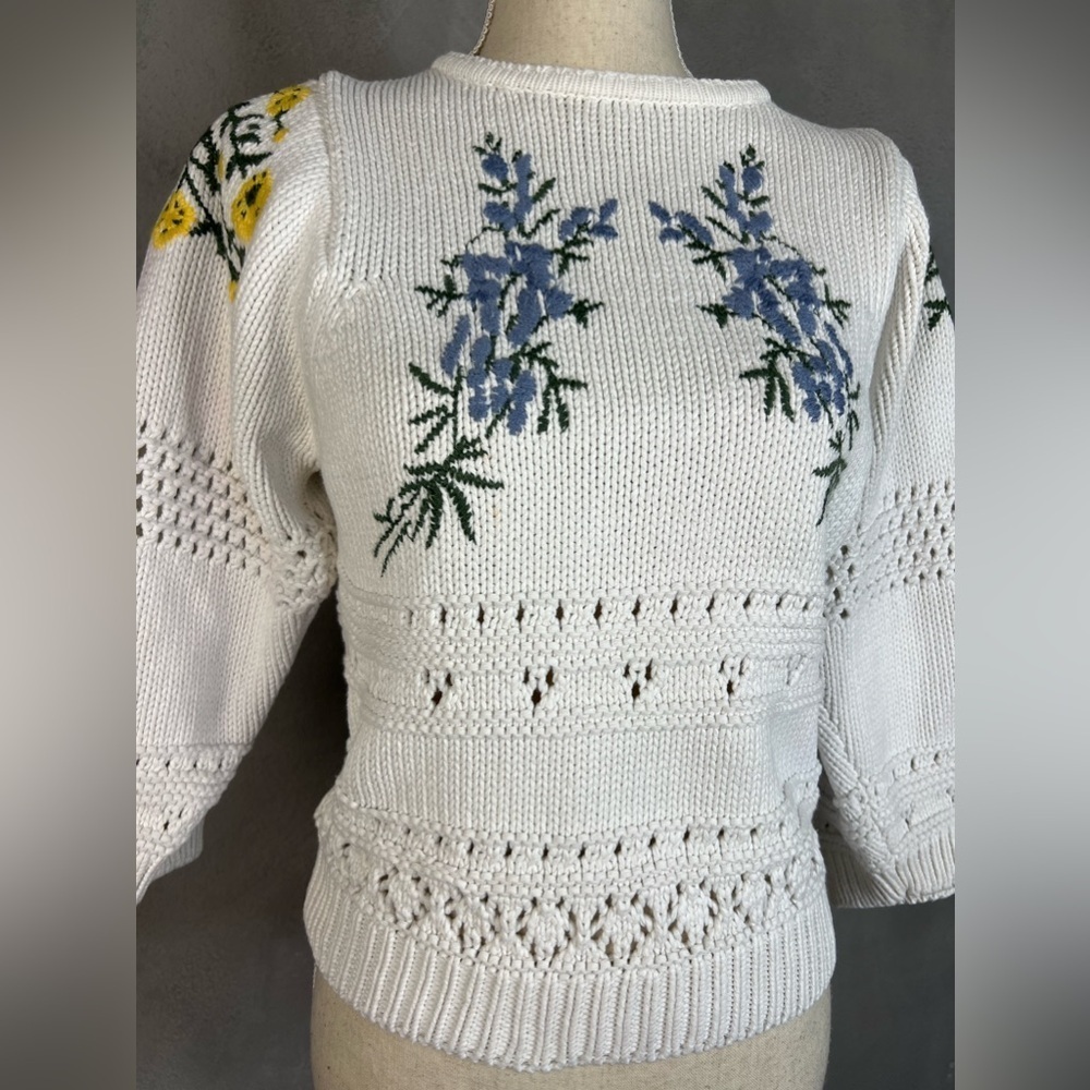 Ba&sh Boxy Floral Embroidered Sweater - Picture 7 of 14